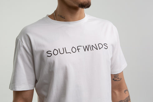 SOUL OF WINDS RUBBER PRINT WHITE T-SHIRT