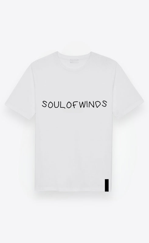 SOUL OF WINDS RUBBER PRINT WHITE T-SHIRT