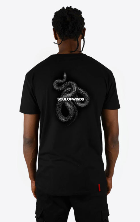 Back Side Rubber Printed Snake T-Shirt