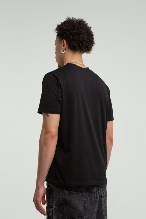 SOUL OF WINDS RUBBER PRINT BLACK T-SHIRT